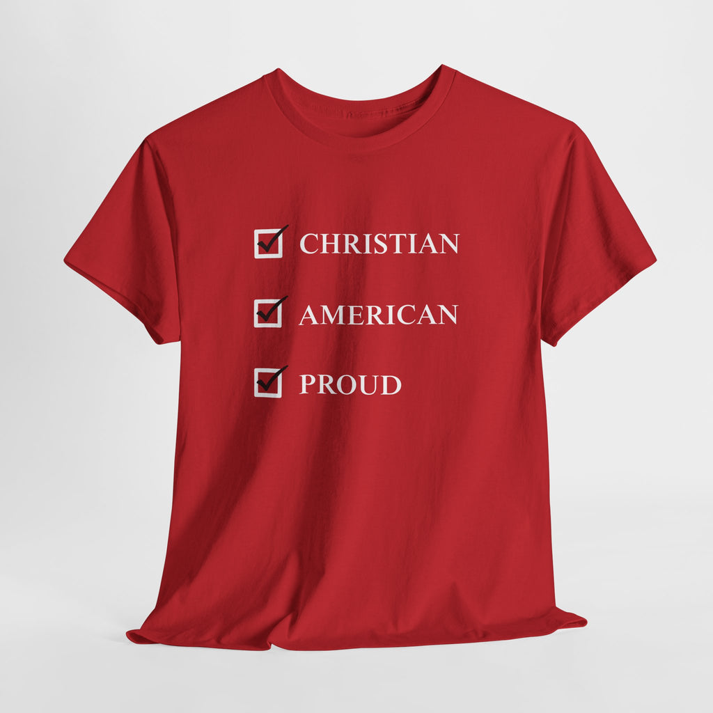 Red Proud Christian American men’s t-shirt