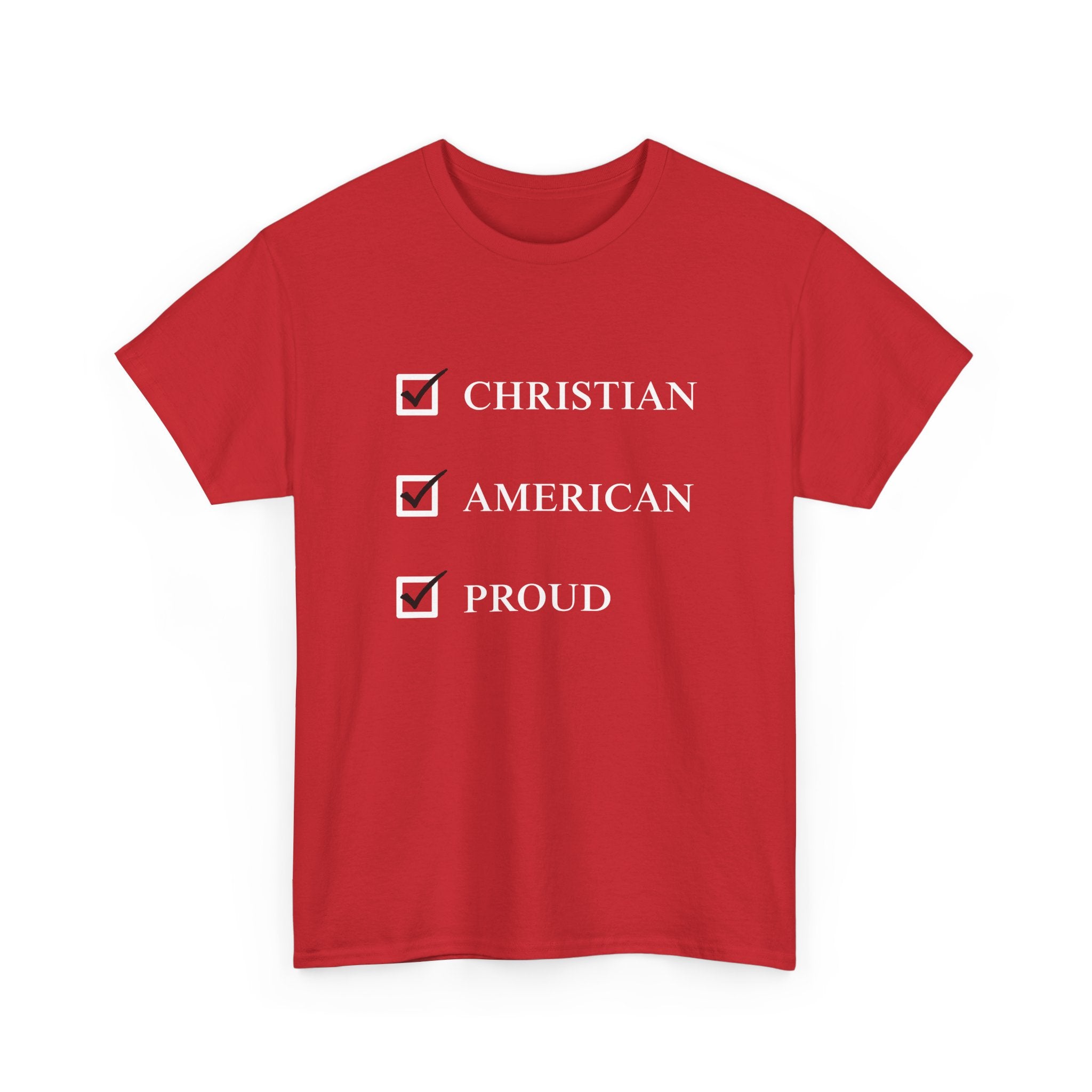 Red Proud Christian American men’s t-shirt