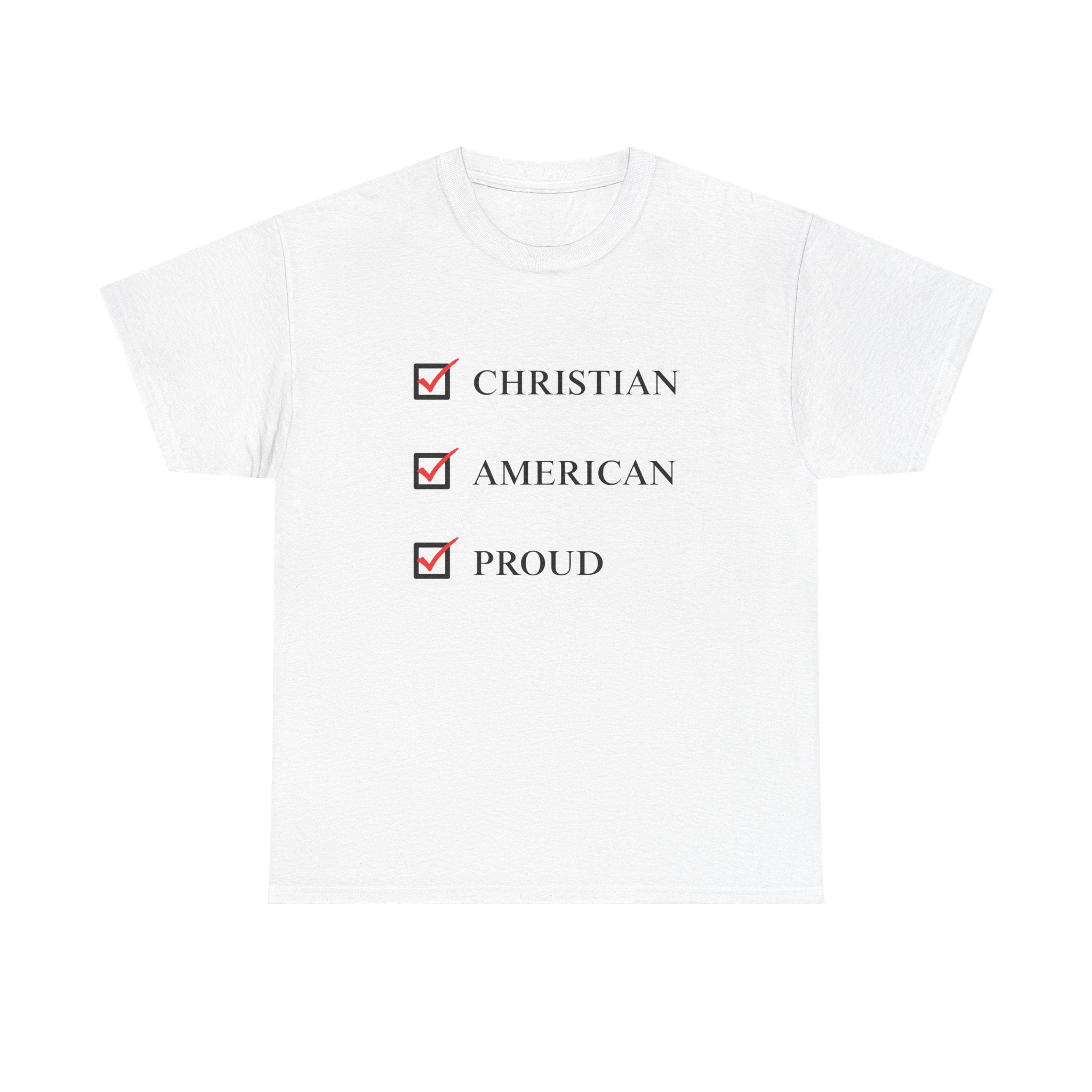White Proud Christian American men’s t-shirt
