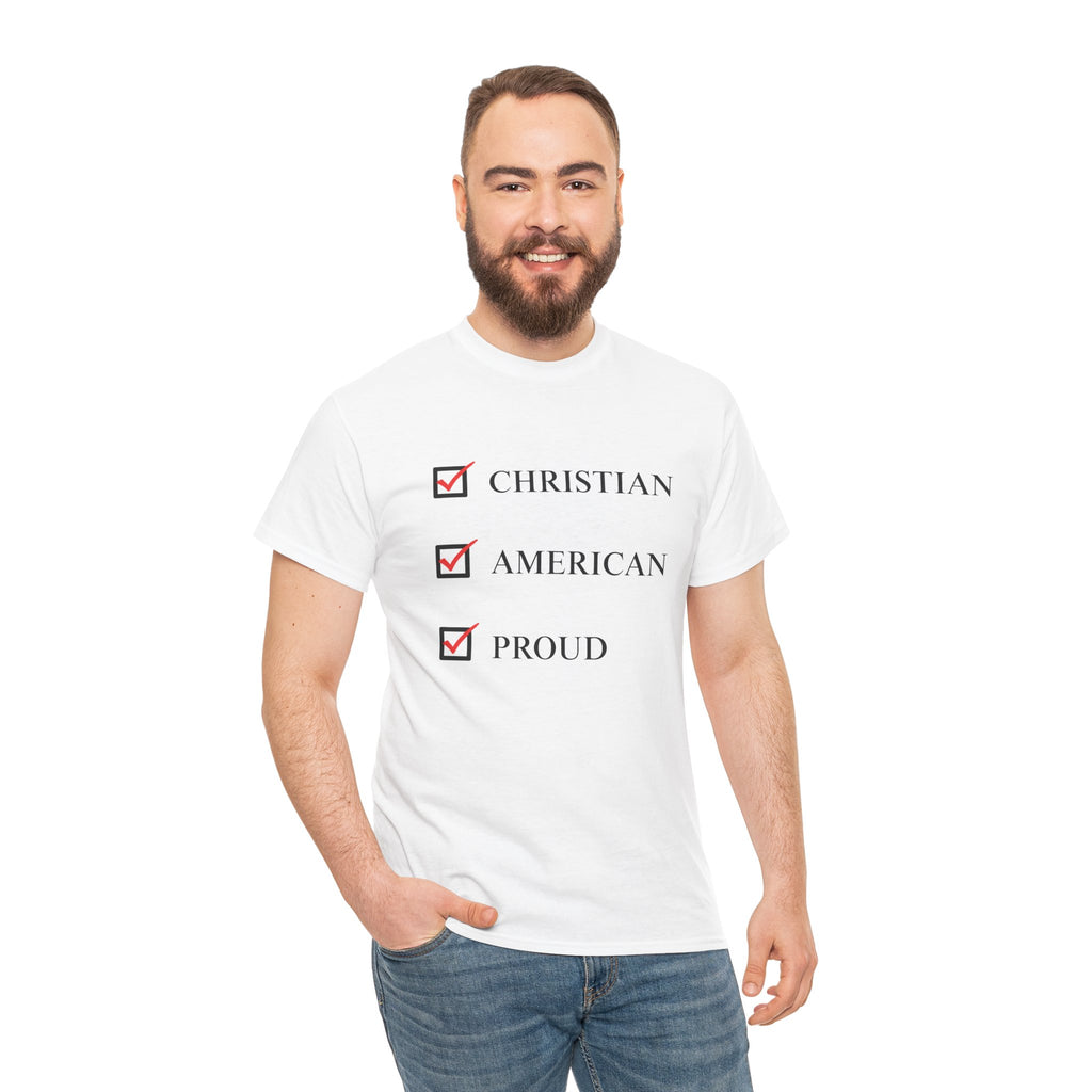 White Proud Christian American Freedom Tee
