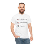 White Proud Christian American Freedom Tee