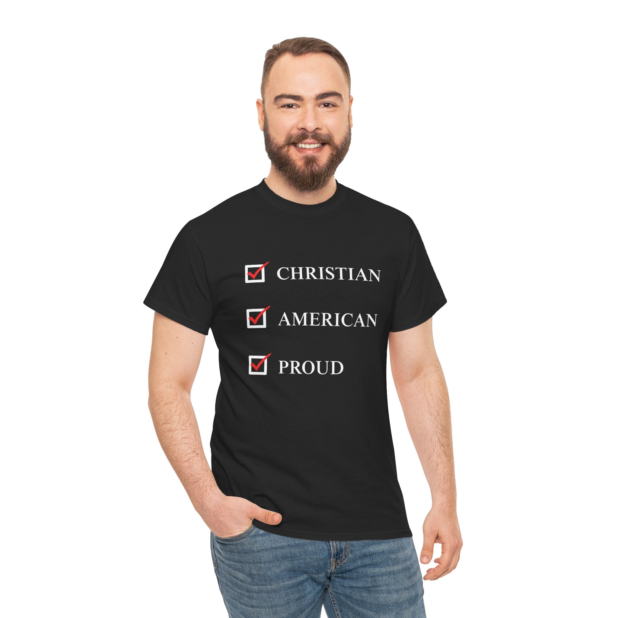 Black Proud Christian American Freedom Tee
