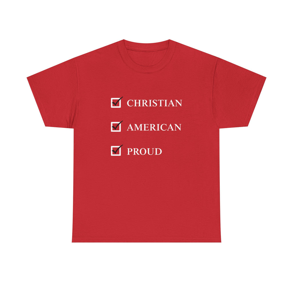 Red Proud Christian American men’s t-shirt