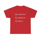Red Proud Christian American men’s t-shirt