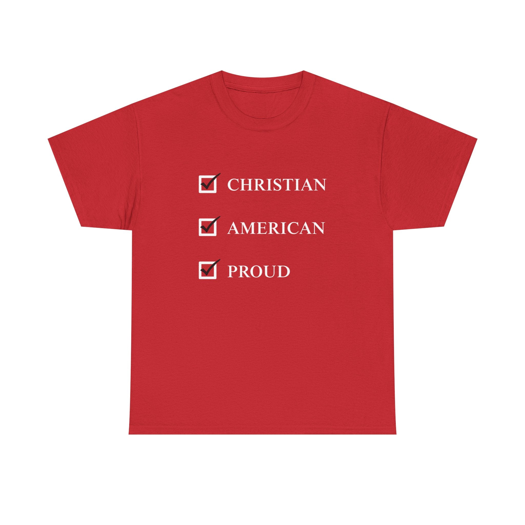 Red Proud Christian American men’s t-shirt